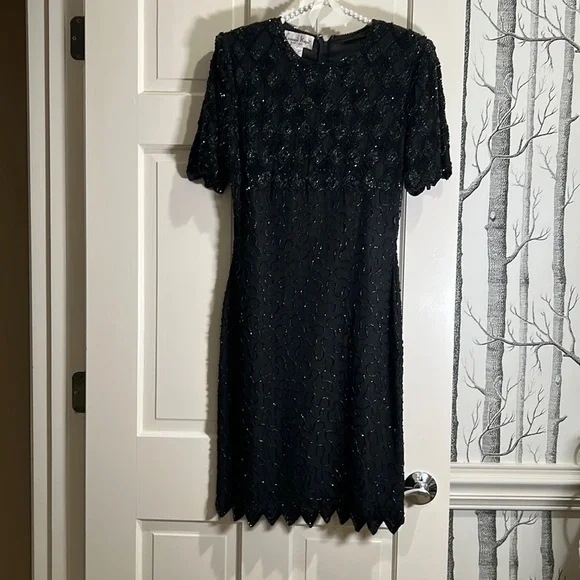 laurence kazar new york beaded dress Laurence Kazar Dress Vintage Beaded Evening Gown